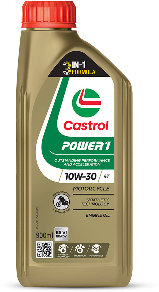 Castrol 10W 30 4T 900ml POWER1 4T Engine Oil for Bikes with 3in1 Technology BS VI Ready Full Synthetic Engine Oil Price in India Buy Castrol 10W 30 4T 900ml POWER1 4T Engine Oil