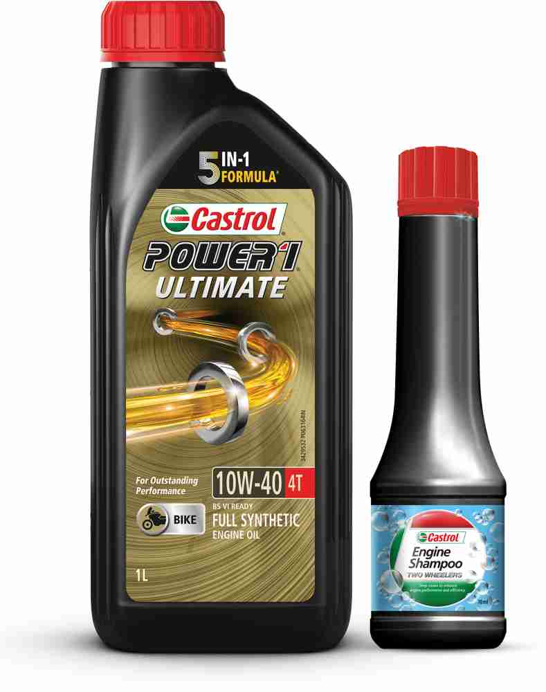 Castrol POWER1 4T 10W-40 10W40 4 Stroke Motorcycle Engine Oil 1 Litre 1L