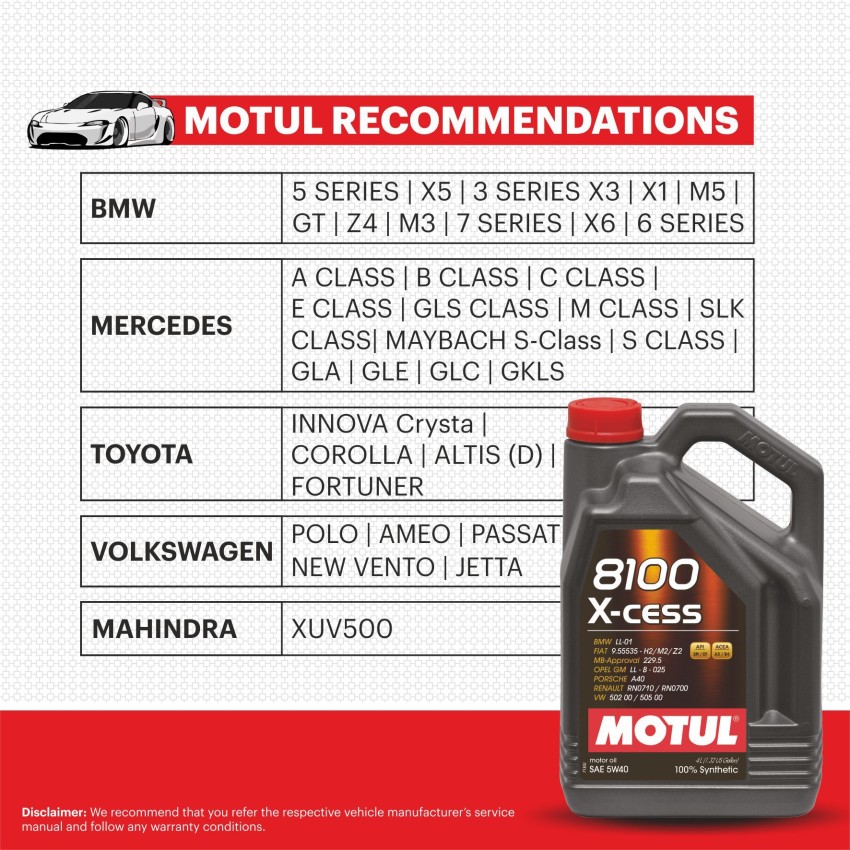 Buy Motul 8100 X CESS 5W40 Engine Oil And ADDITIVE
