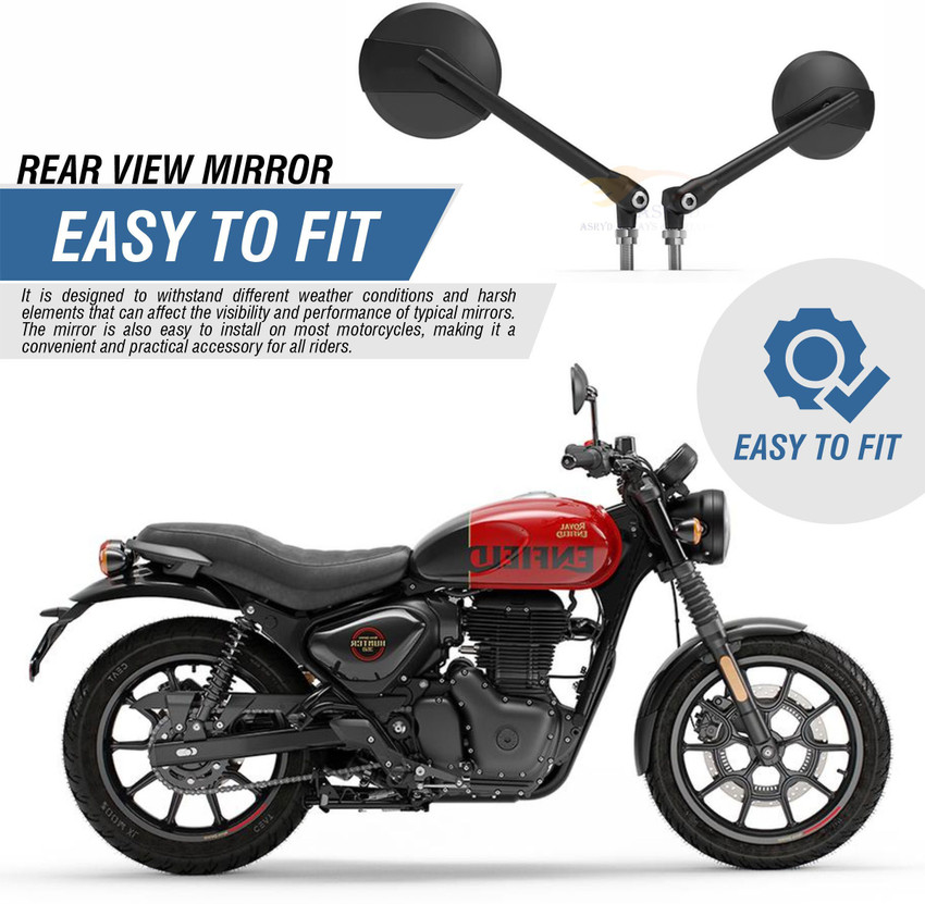ASRYD Manual Rear View Mirror For Royal Enfield Classic 350 Classic 500 Universal For Bike Price in India Buy ASRYD Manual Rear View Mirror For Royal Enfield Classic 350 Classic 500