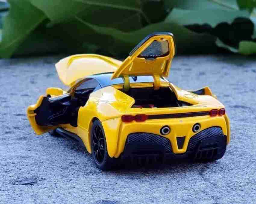 Yellow ferrari toy car on sale