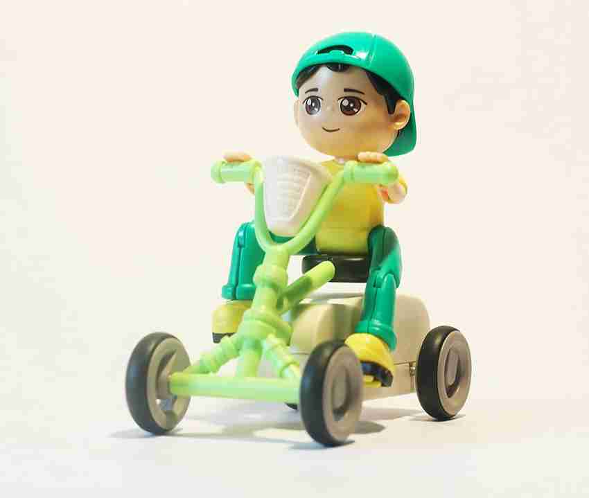 SARASI Tricycle With Boy Figure Toy For Kids Friction Toy Tricycle