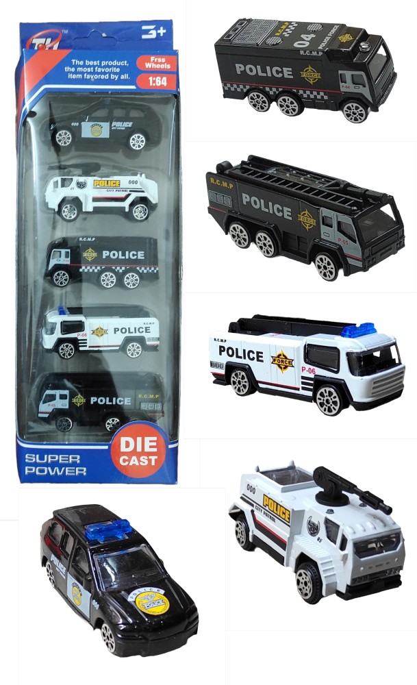A Set Of 4 Durable Alloy-Made Toy Vehicles Including Police Car, Great Desktop  Decor & Dream For Boys Who Love Police Cars