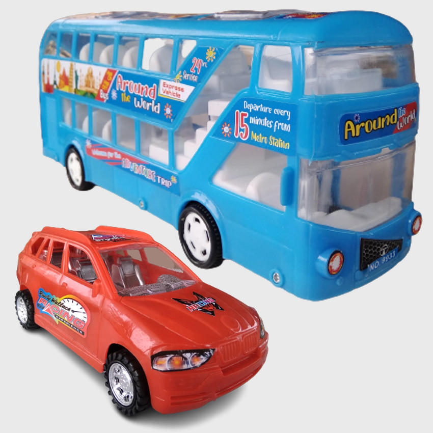 Blue toy bus sales