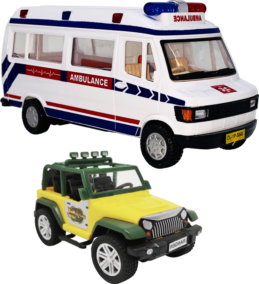 Pull Back Go Small Size Ambulance Van Adventure Jeep Toy