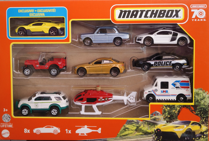 MATCHBOX 2023 9 PACK EXCLUSIVE 18 BUGATTI DIVO YELLOW AUDI R8 FORD POLICE 2023 9 PACK EXCLUSIVE 18 BUGATTI DIVO YELLOW AUDI R8 FORD POLICE shop for MATCHBOX products in India. Flipkart