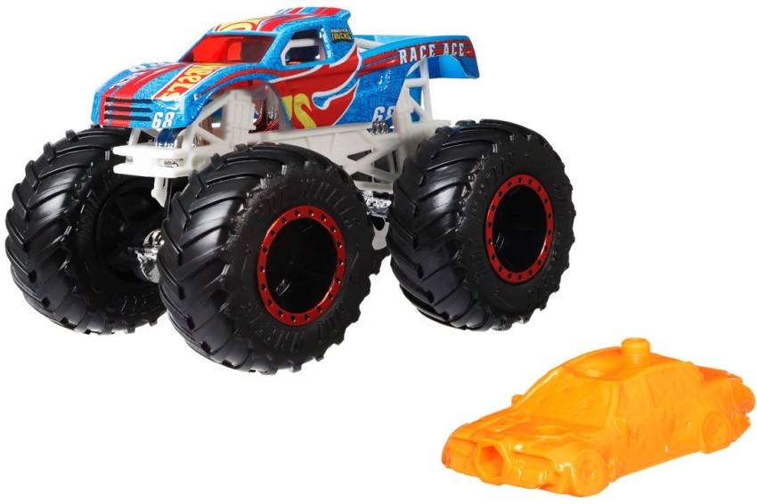 Hot Wheels Monster Truck Pit & Launch Playsets with a 1 Monster Truck & 1  Hot Wheels 1:64 Scale Car, Great Gift for Kids Ages 4 Years & Older