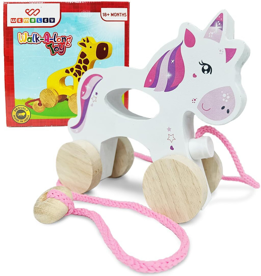 Unicorn pull along hot sale toy