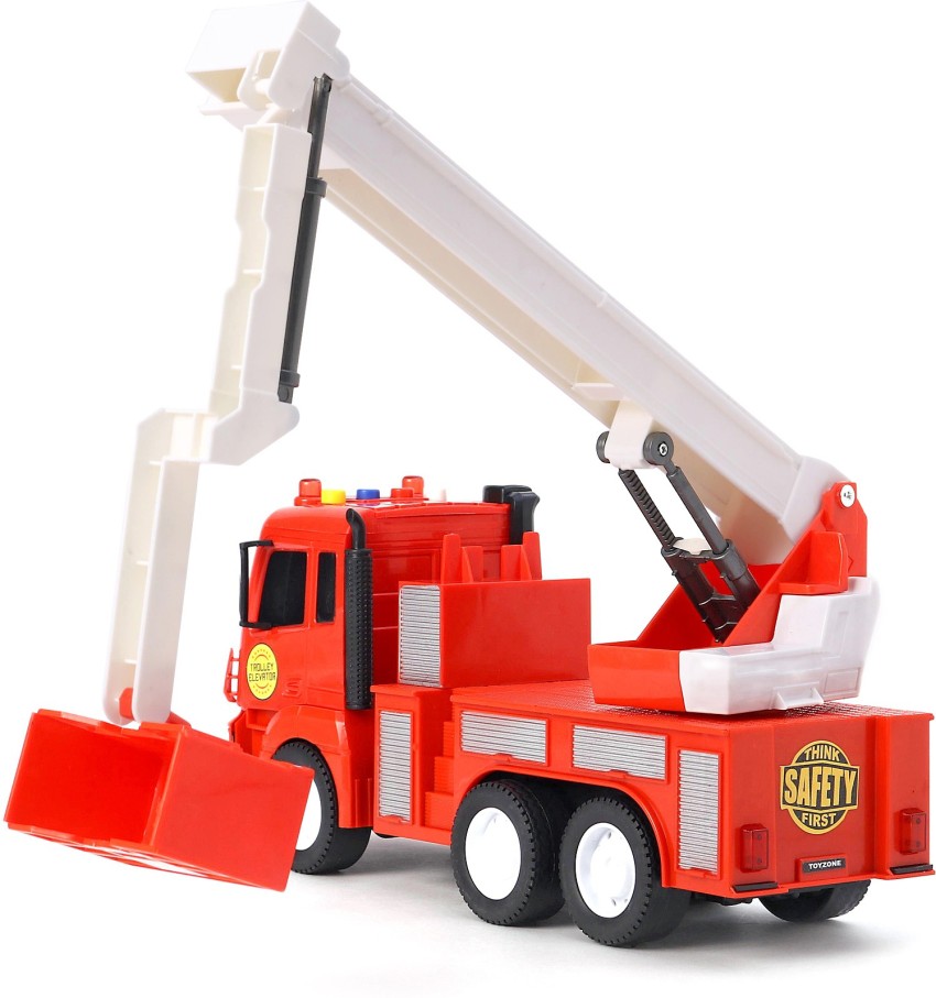 Viha fashion Pull Back red rescu Crane Truck Toy Friction Powere
