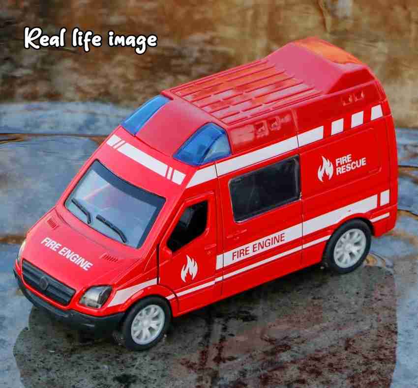 Fire truck toy van pull back red store