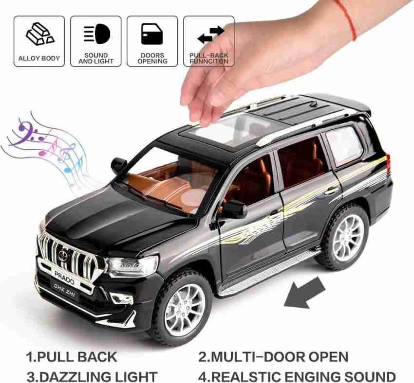 deoxy 1 18 Scale Diecast Car Big Toyota Prado Vehicle with Light