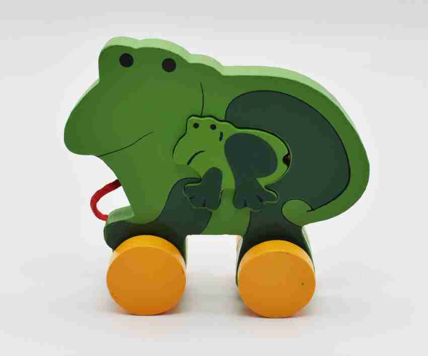 Pull along Frog Toy for Kids, 1+Years - Green