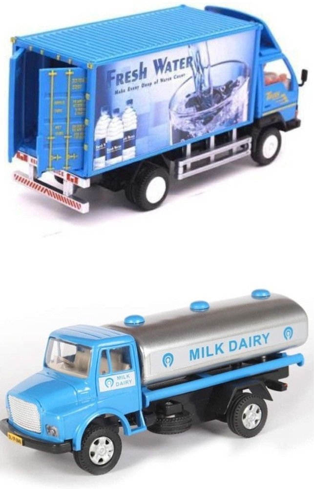 viaan world Fresh Water Mother Dairy Milk two Truck Toy for Kids Fresh Water Mother Dairy Milk two Truck Toy for Kids shop for