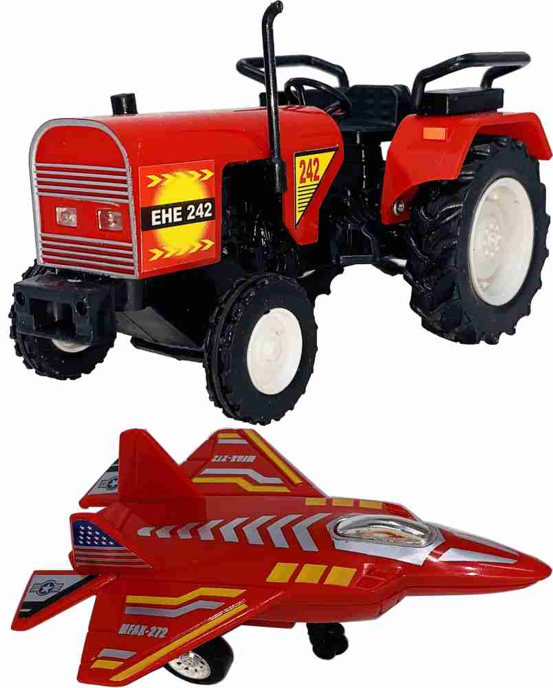 Giftary Set of 2 Combo Pull Back go Action EHR Tractor Raptor