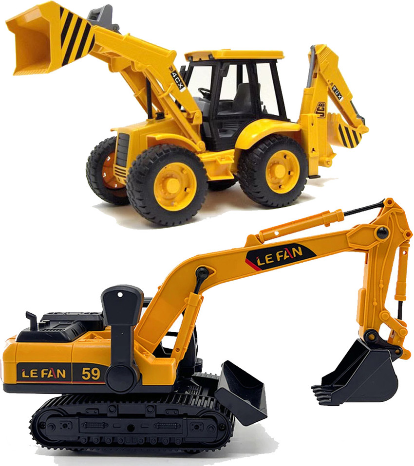 deoxy Plastic 2 in 1 JCB Construction Vehicle Excavator Building