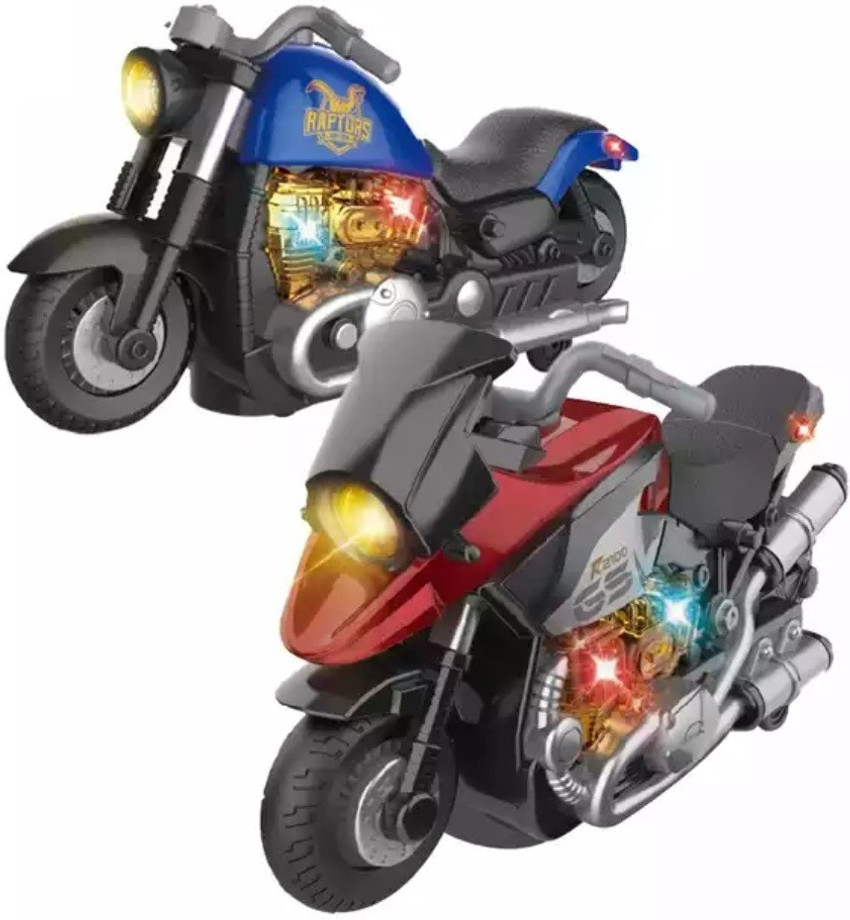 IndusBay pack of 2 6 Inches Mini Motorcycle light and sound Bike