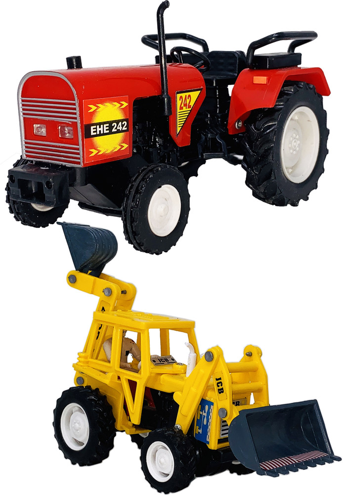Wishmaster Set of 2 Combo EHR Tractor JCB Toys for Kids Set of