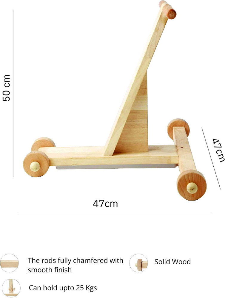 Plus Shine Wooden Traditional Walker Traditional Push Wagon for