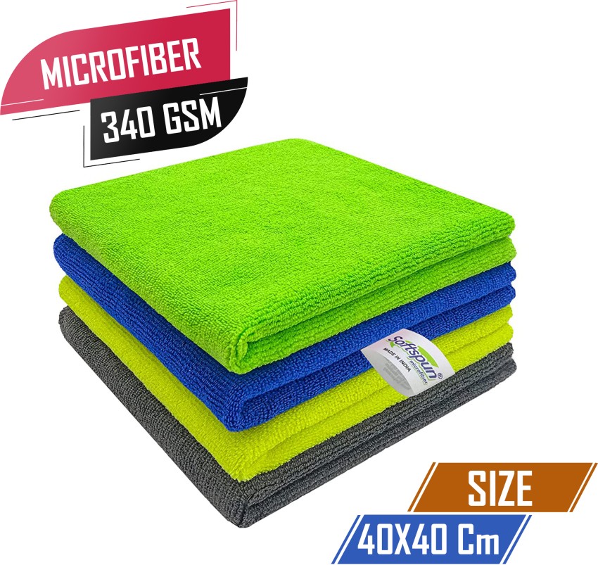 Softspun 340 GSM Microfiber cloth for car cleaning