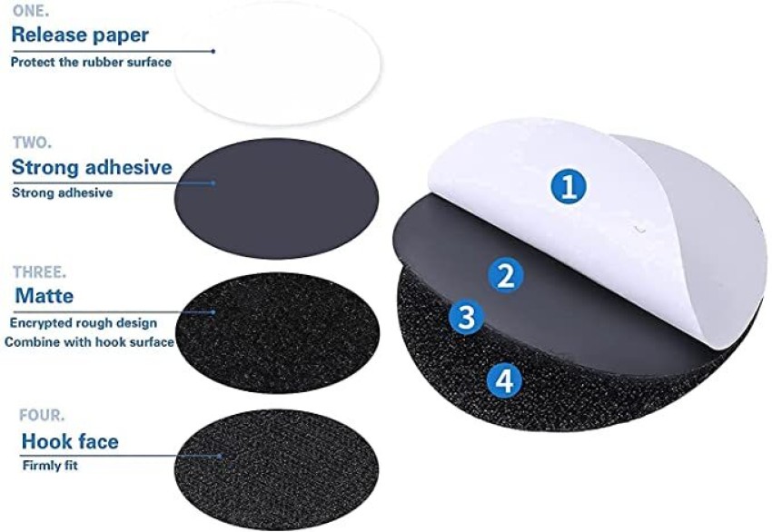 NIRMATSARAY Hook Loop Tape, Round Velcro Tape Dots, Double Sided Adhesive  Velcro 5 cm Anti Slip Tape Price in India - Buy NIRMATSARAY Hook Loop Tape,  Round Velcro Tape Dots, Double Sided