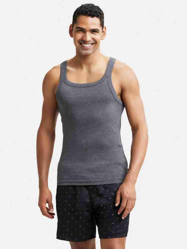 JOCKEY Men Vest - Buy Charcoal Melange JOCKEY Men Vest Online at Best Prices  in India