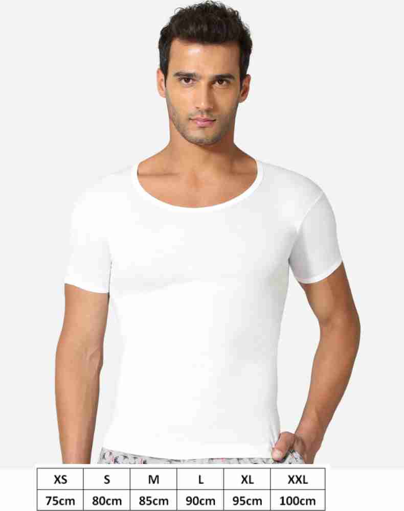 POOMEX Men's Cotton Half Sleeve Vest (Pack of 5) (XS) White