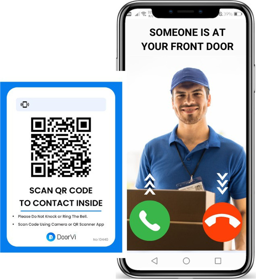DoorVi Smart Video Doorbell Powered by QR Code Technology Instant Visitor Video Call Video Door Phone