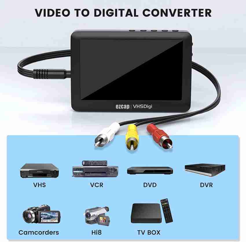 Ezcap180 Vhsdigi portátil VHS DVD Hi8 videocámara Fabricante de vídeo  analógico Grabadora no necesita grabador de vídeo con pantalla - China  Conversor de VHS a Digital y Convertidores de Video precio
