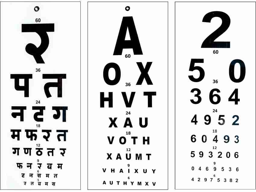 Ansh Enterpris eye test chart HindiNumber Vision Test Chart