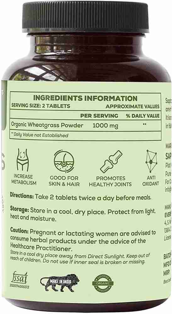 Organic top wheatgrass tablets