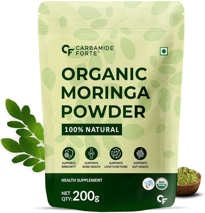 CARBAMIDE FORTE 100% Organic Moringa Powder - Oleifera Moringa Powder - USDA Certified