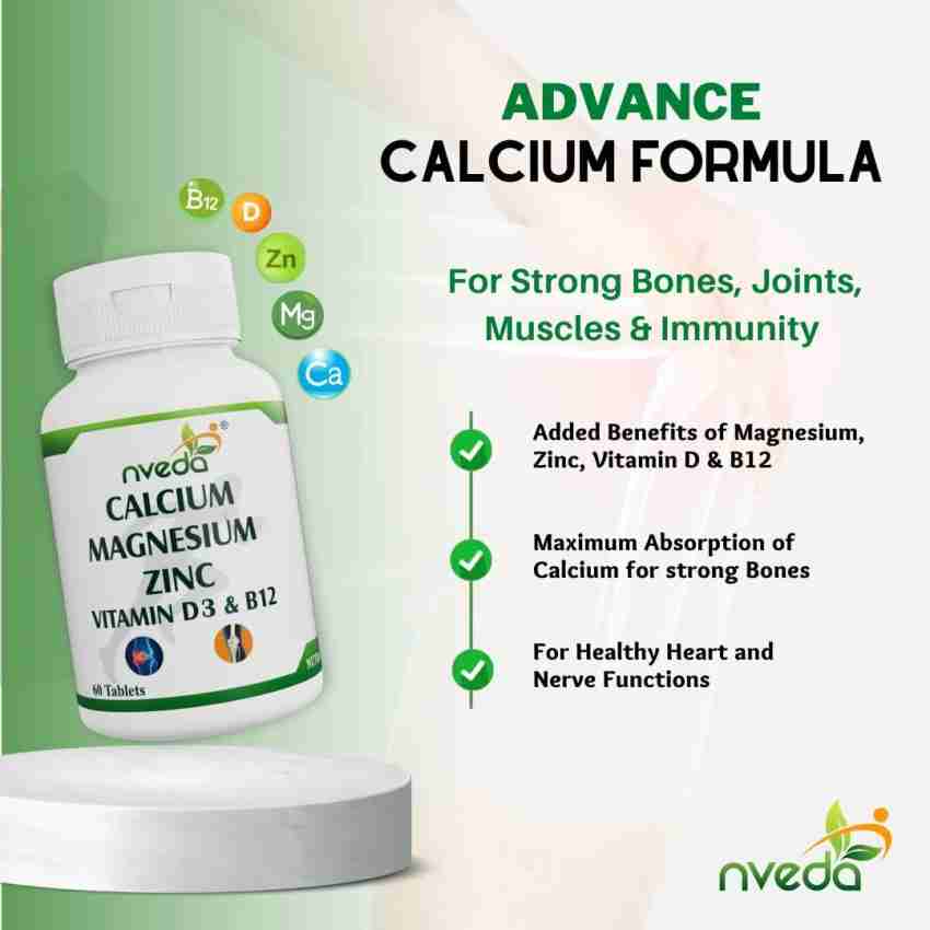 Nveda Omega 3 Calcium Magnesium Zinc Vit D3 Vit B12 Combo