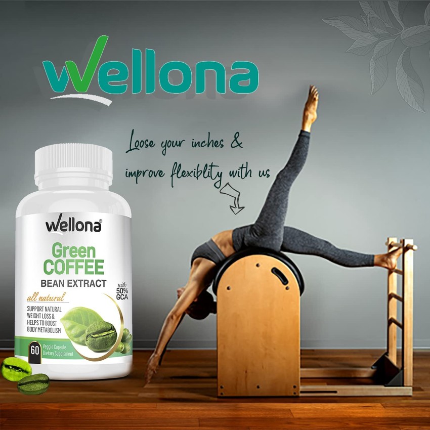 Wellona 100 Pure and Natural Green Coffee Bean Extract Capsules