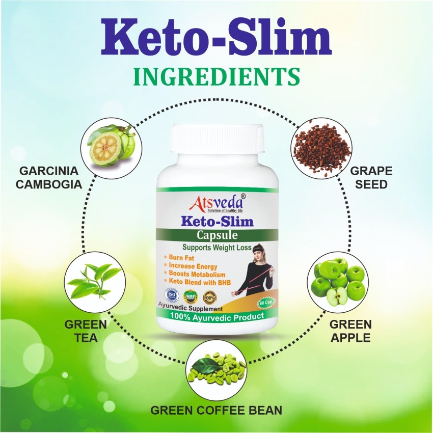 ATSVEDA naturals Keto Slim Advanced Weight Loss Supplement Fat