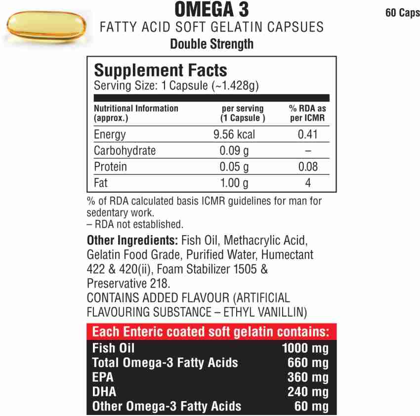 Labrada Double Strength OMEGA 3 Fatty Acid 60 Soft Gelatin