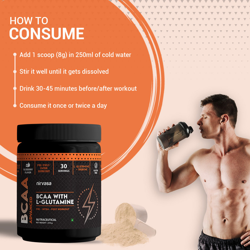 Nirvasa BCAA Pre Workout Advanced Powder with L Glutamine of