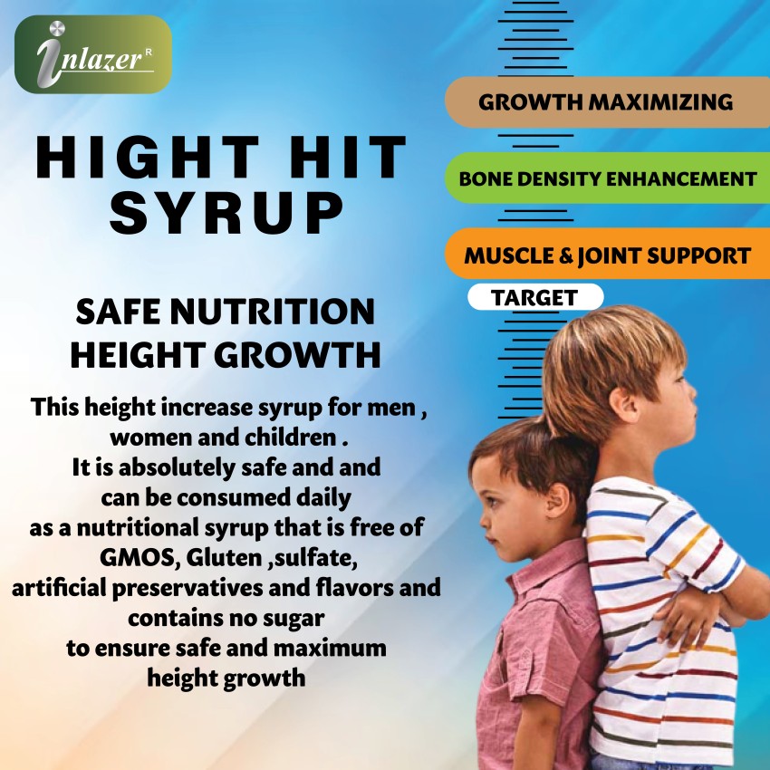 inlazer Height Hit Syrup Height Gain Juice Improves Bones Density