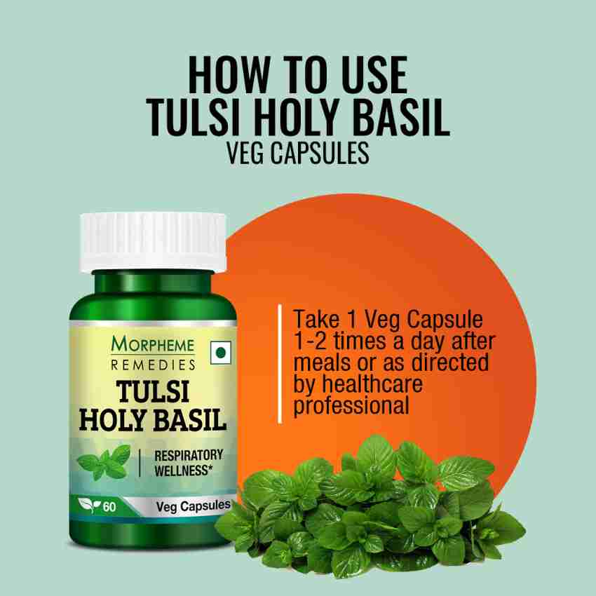 Morpheme Remedies Tulsi Holy Basil Caps 500mg Extract Pack Of 3