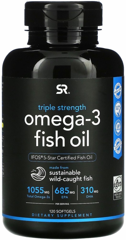 Sports Research Omega 3 Fish Oil Triple Strength 1 250 mg 120