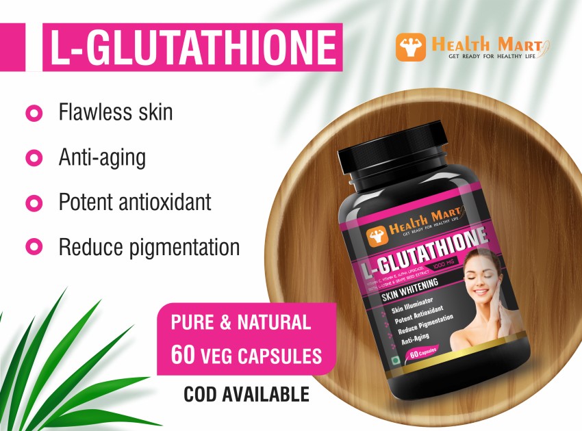 Health Mart L glutathione Skin Whitening Capsule with vitamin C E Grape seed Extract