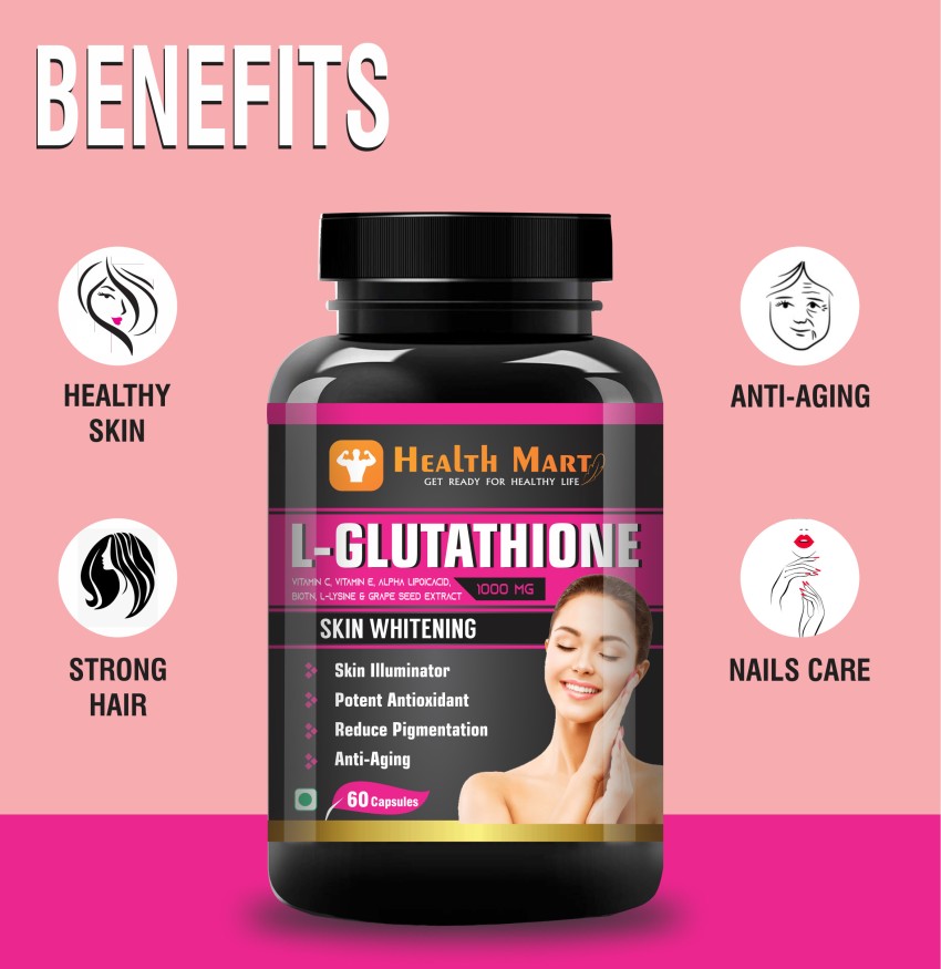 Health Mart L glutathione Skin Whitening Capsule with vitamin C E