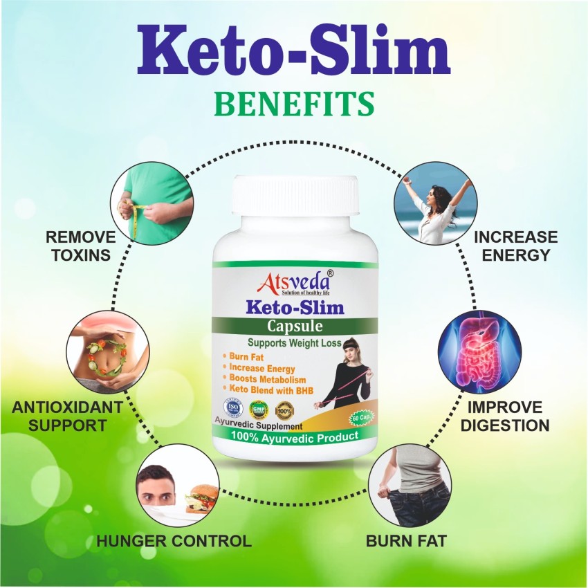 ATSVEDA naturals Keto Slim Advanced Weight Loss Supplement Fat