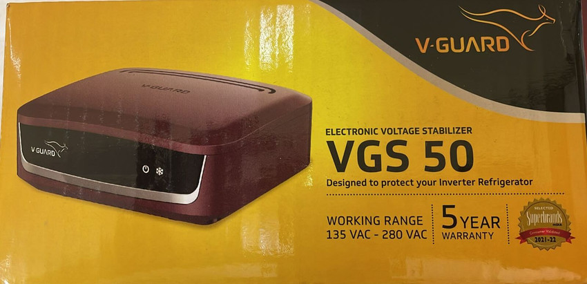 V-Guard VGS 50 CHERRY REFRIGERATOR/ FRIDGE STABILIZER UPTO 450 LTR 