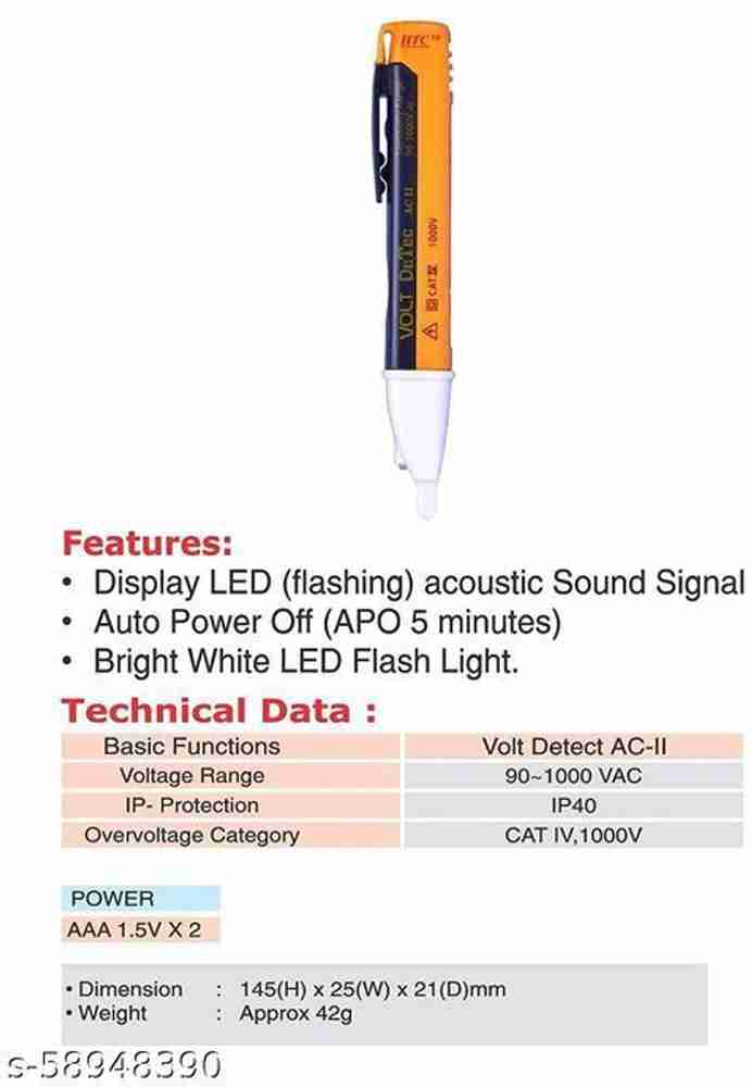 HTY HTC AC II Non Contact Voltage Tester Electrical Voltage