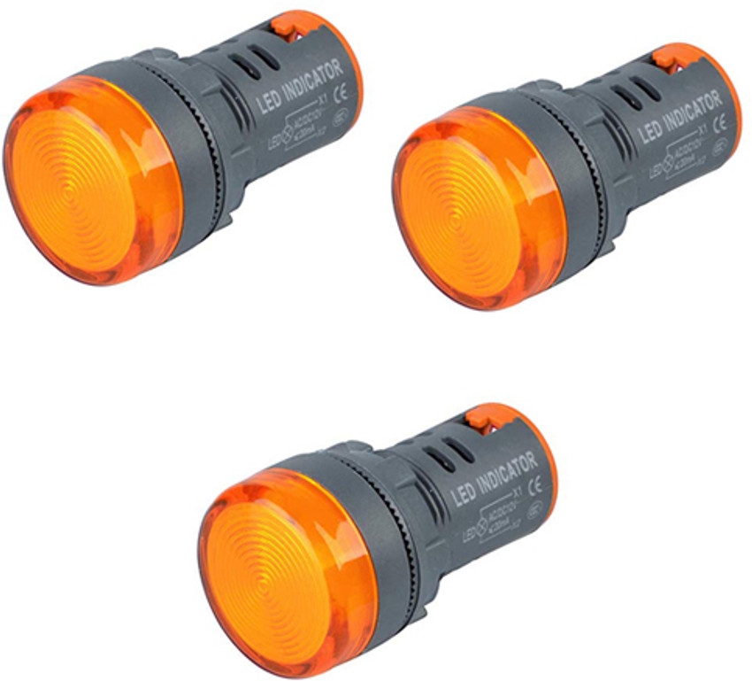UVKADO LED Panel Indicator 230V 22MM Plastic Light 3 Pieces of