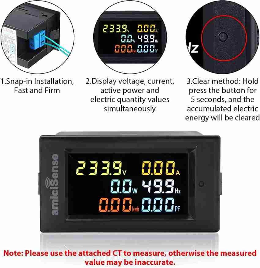 amiciSense DC 0~300V Battery Monitor, 100A 6 in 1 Power Meter/Coulomb Meter  with Bluetooth Digital Battery Tester Price in India - Buy amiciSense DC  0~300V Battery Monitor, 100A 6 in 1 Power