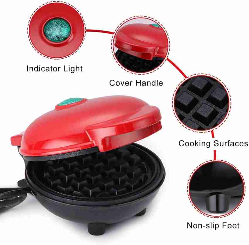 Mini Waffle Maker Machine, 350W Portable Electric Non-Stick Waffle