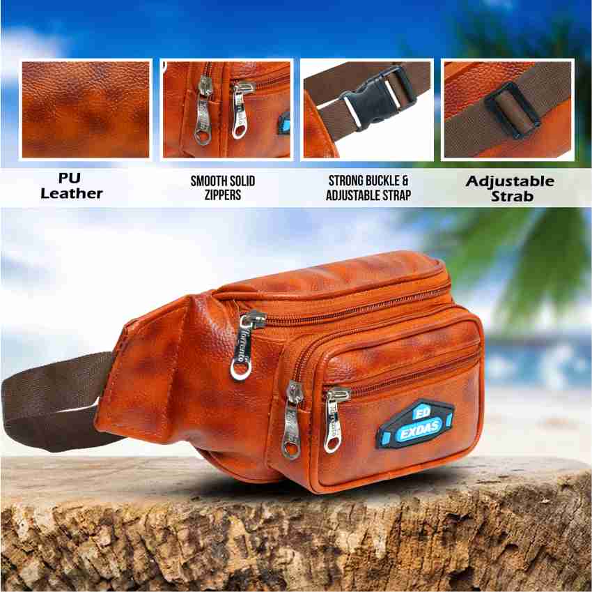  Pu Leather Waist Bag For Men Unisex Fanny Bag Bum Bag