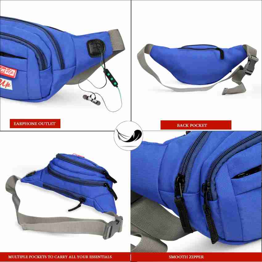 einup fluffy royal blue waist bag waist bag Fanny Pack for Travel