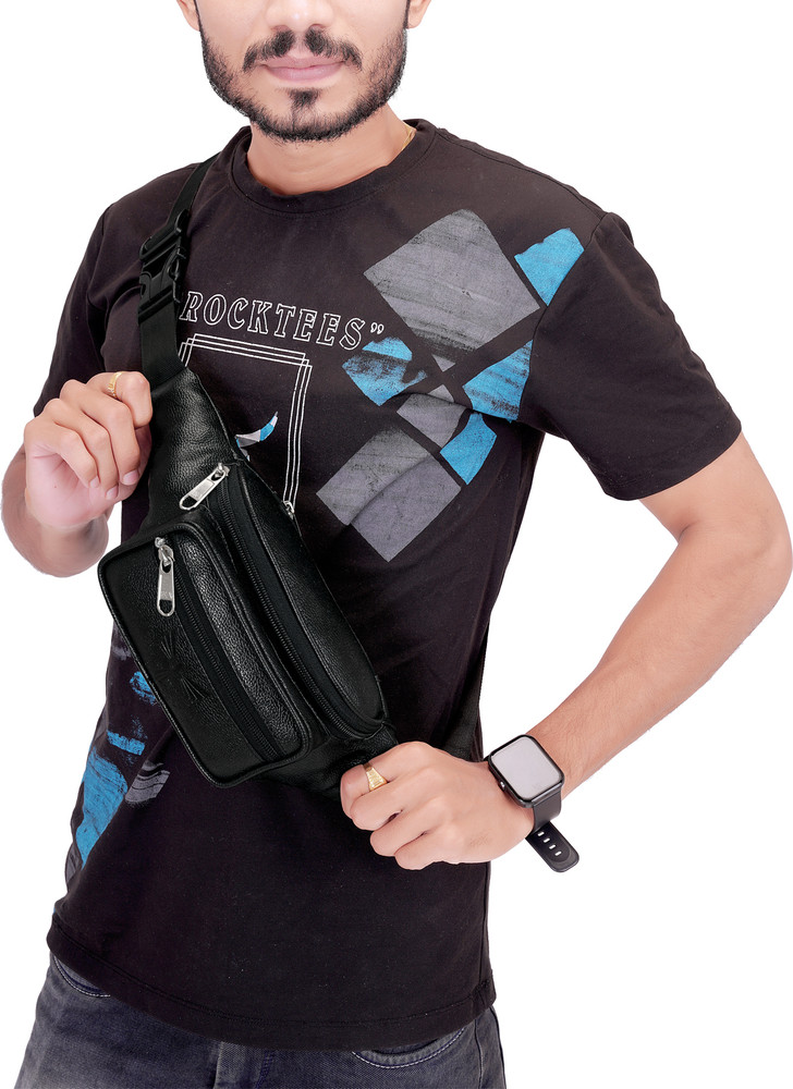 Bagzenia waist bag Travel Waist Pack Handy Hiking Zip Pouch Water Resistant for Men Women Black Price in India Flipkart
